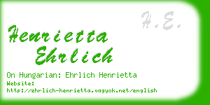 henrietta ehrlich business card